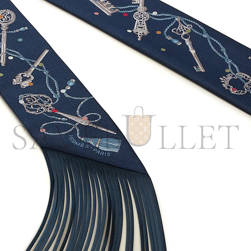 HERMES LES CLES A POIS LEATHER FRINGES TWILLY H853871SV16